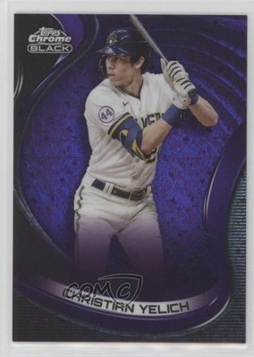 2022 Topps Chrome Black Purple Mini-Diamond Refractor /150 Christian Yelich tg9