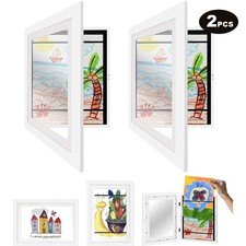 2X Bilderrahmen Kinderzeichnungen A4 Kunstfotorahmen Frontöffnung Bilderrahmen