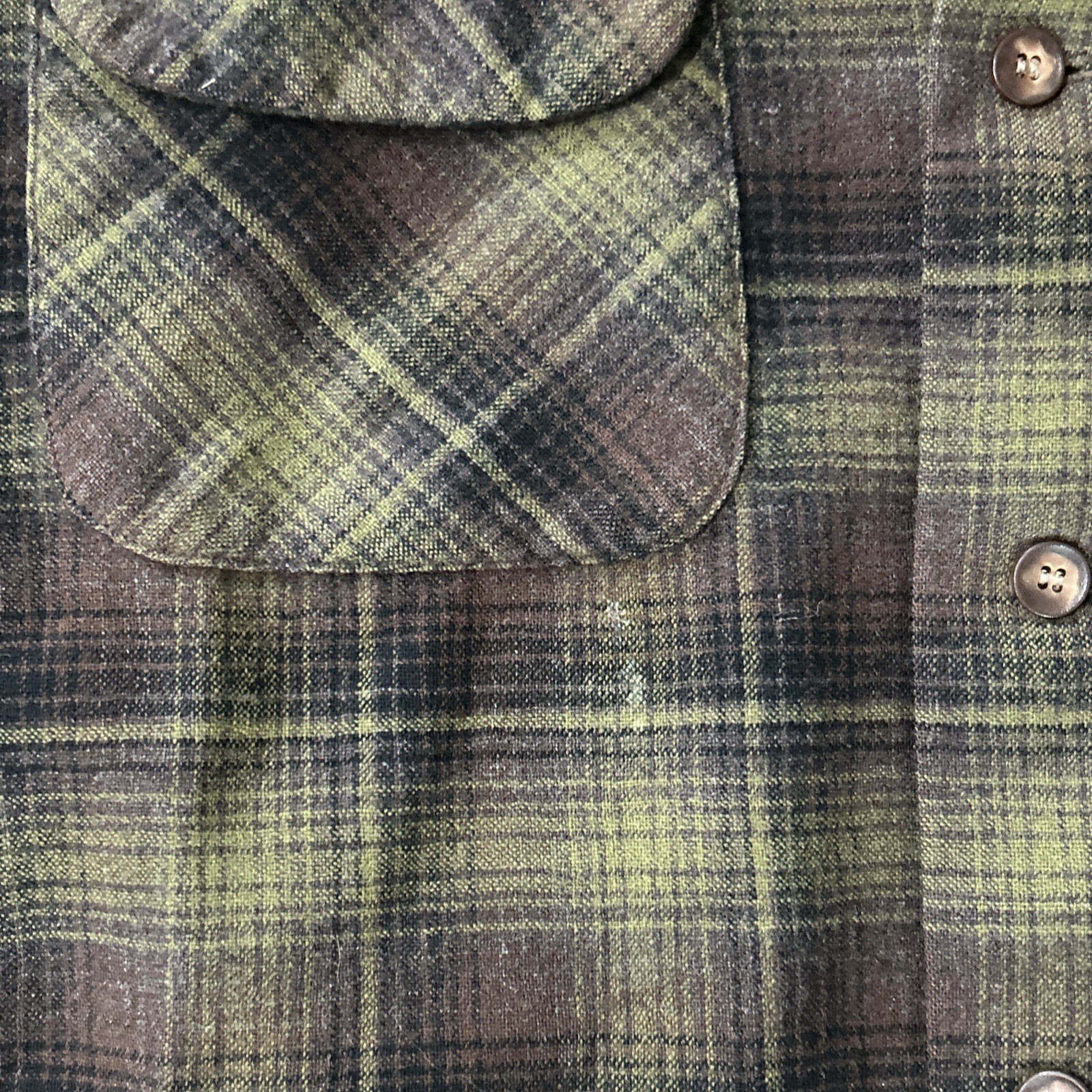 1960s Pendleton Shadow Plaid Loop Collar Button U… - image 3