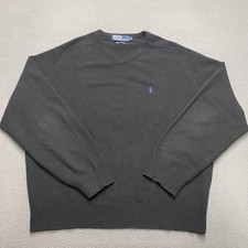 Polo Ralph Lauren Sweater Mens XL Black 100 Lambswool Pullover Knit