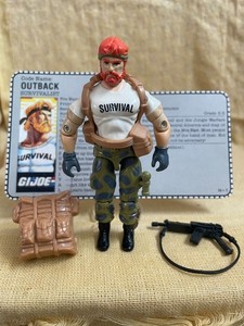 Figurine GI Joe Outback Survivalist v1 avec équipement et fiche