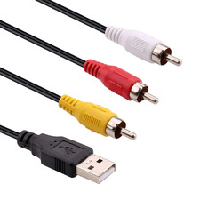 USB to RCA Cable 5FT, USB 2.0 a Female to 3 RCA Female Adapter Cord AV Composite