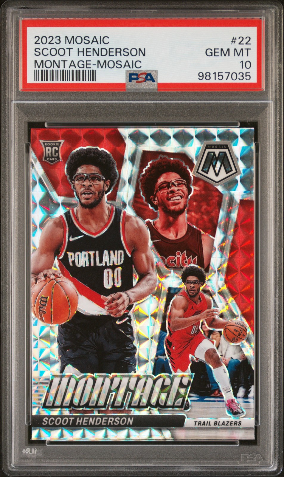 2023 PANINI MOSAIC MONTAGE MOSAIC #22 SCOOT HENDERSON PSA 10