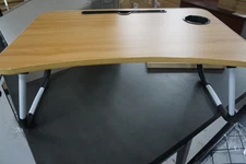 NEW/BOX Portable Laptop Bed Meal Table Multi Functional Tray Cup Holder Walnut