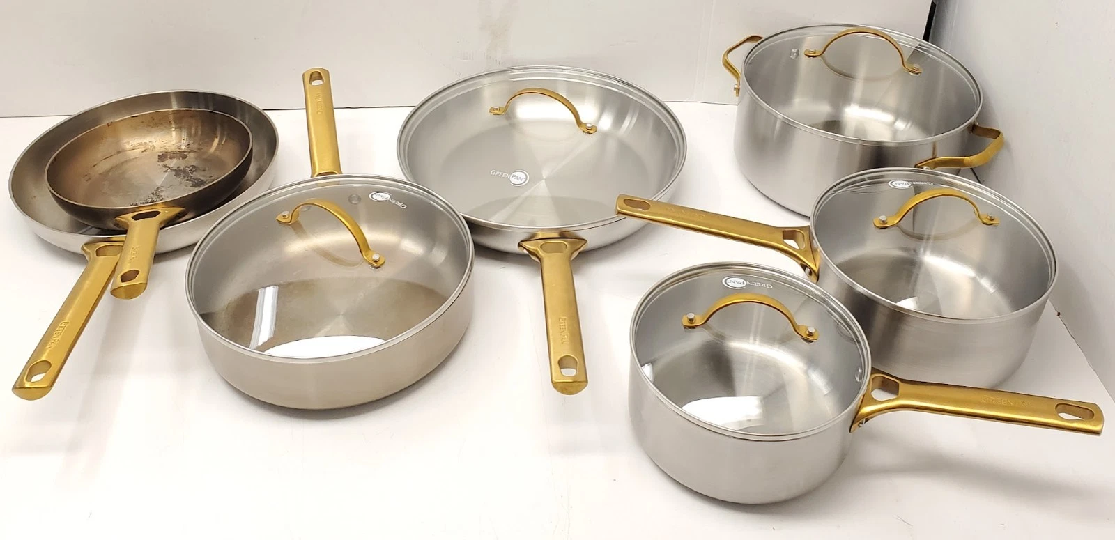 GreenPan Reserve Stainless Steel 12-piece Cookware Set Gold Handles
Opens in a new window or tab