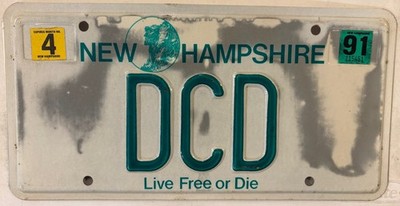 Vanity DCD license plate David Darryl Dwight Dylan Dean Darren Dale Don Dan Dean