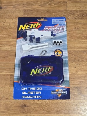 Nerf On The Go Blaster Schlüsselanhänger 2016 Hasbro Electric Blue Etui Sammlerstück 