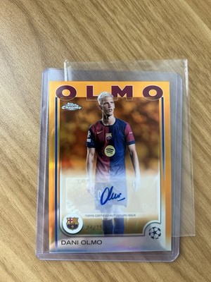 2024-25 Topps Chrome UEFA Dani Olmo Auto Orange Refractor /25 Barcelona CA-DO