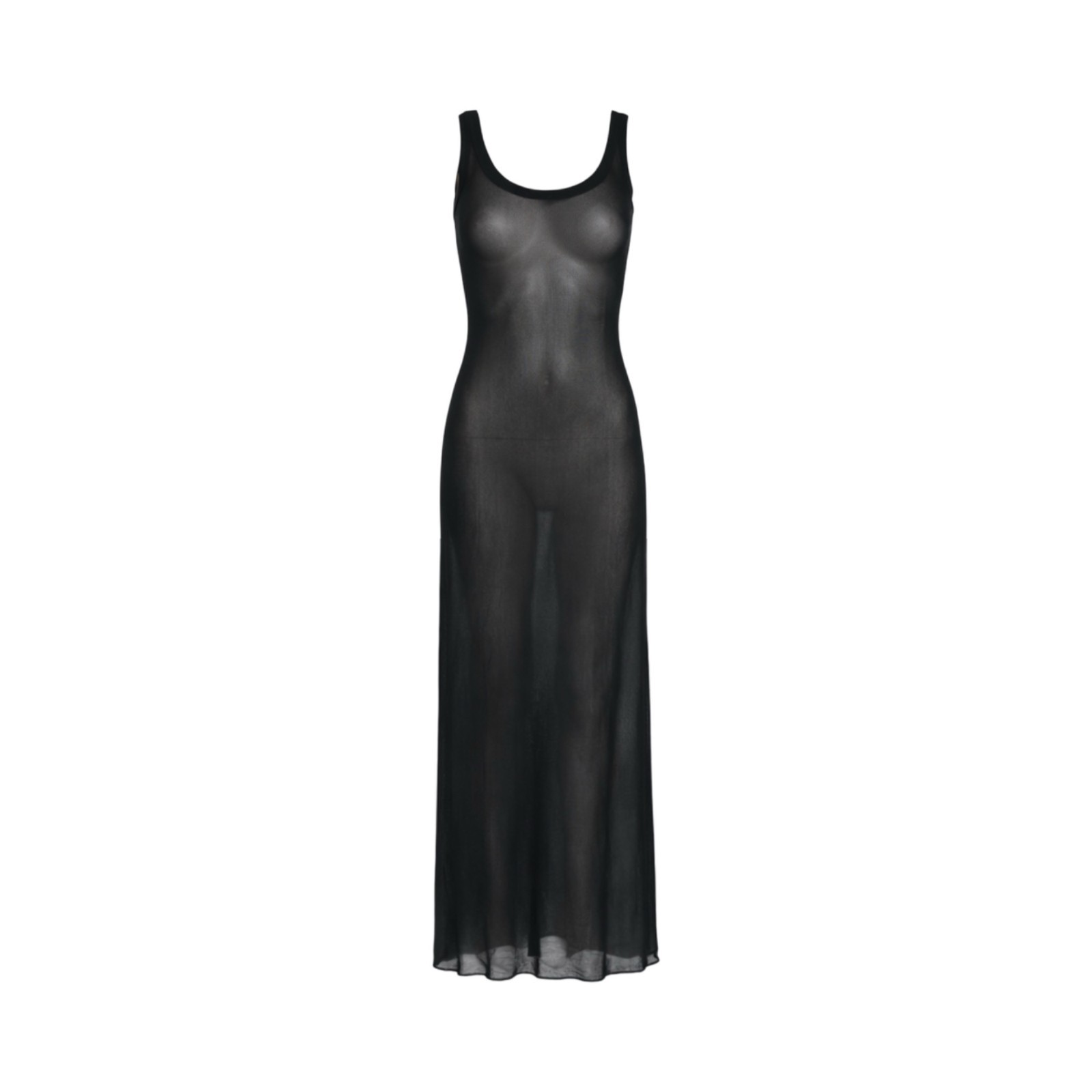 Jean Paul Gaultier Vintage Mesh Black Avant Garde Second Skin Maxi Dress S