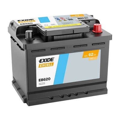 Autobatterie Starterbatterie Exide EB620 EXCELL12V 62Ah 540A = Bosch Varta Fiamm