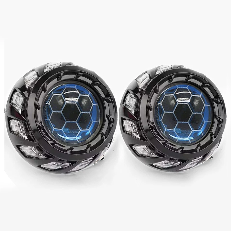 90W 3.0' Honeycomb Bi LED Projector Lens RGB Angel Eyes Shrouds APP Control Foto 2 de 4