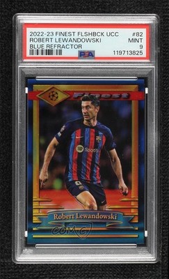 2022 Finest Flashbacks UEFA Club Competitions 3/99 Robert Lewandowski PSA 9 8d2