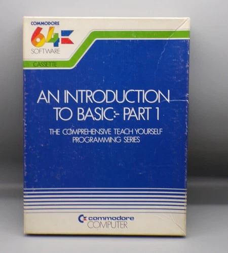 Vintage COMMODORE 64 software cassette INTRODUCTION TO BASIC programing C64 !!!
