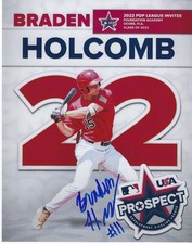 BRADEN HOLCOMB Signed 8 x 10 Photo VANDERBILT COMMODORES Baseball USA Free Ship