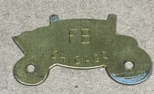 Vintage FISHER BODY Solid Brass FB CHICAGO GM General Motors Tag Logo Emblem 2”