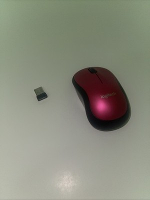 Pink Logitech M185 Wireless Mouse USB Connection