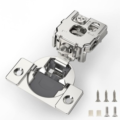 Furniware 10 Pieces 1 inch Overlay Soft Close Cabinet Hinges for Face Frame C...