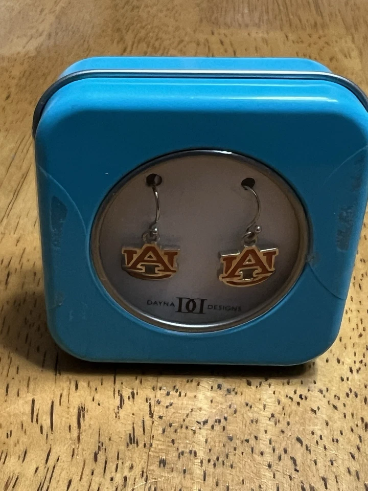 Auburn Tigers .925 Sterling Silver Enamel Dangle Earrings Women's Dayna Designs - Image 3 of 4