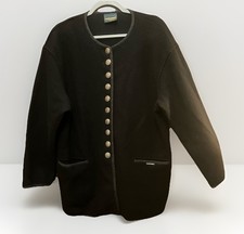 NWT Vintage GEIGER Austria Superlight Boiled Wool Jacket Cardigan Black Size 42