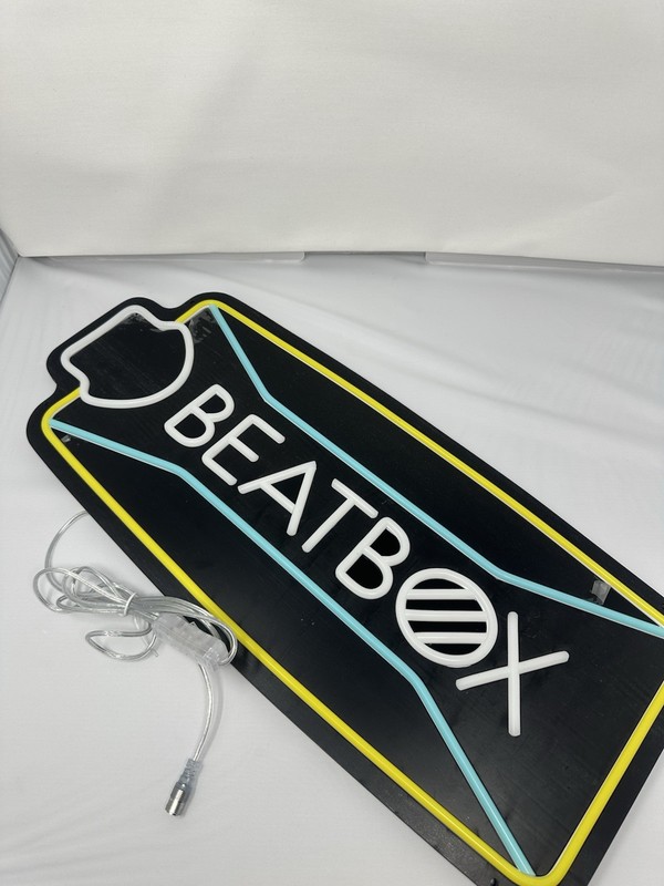 Beatbox Yellow Beer Club Wine Shaq Skull Football LED Bar Sign New Authentic Bar