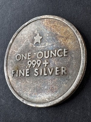 1973 SWISS OF AMERICA DRAPER MINT 1OZ SILVER VINTAGE ROUND ~RARE