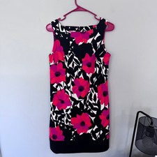 Dressbarn Sleeveless Bright Color Floral Dress Women's Plus Size 8 Spandex Blend