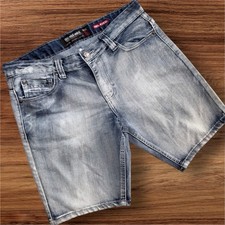 Vintage Y2K Ecko Unlimited Men  s Blue Denim Jean Jorts Shorts Light Wash Size 34