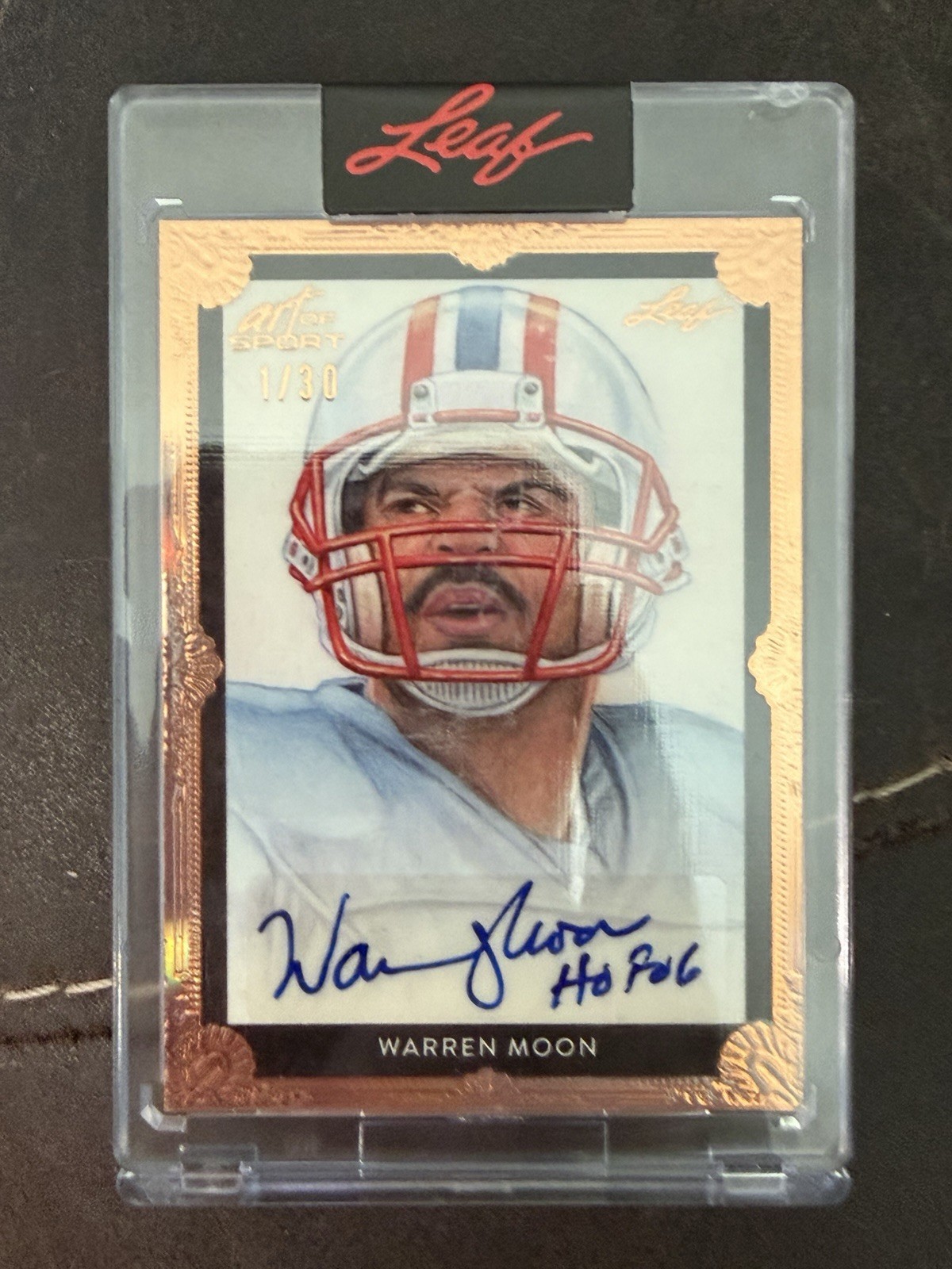Leaf Warren Moon Art Of Sport Auto 1/30 First On Print. HOF