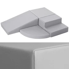 4-Piece PU Leather Baby Foam Climbing Blocks for Toddlers - Soft Play Climbin...