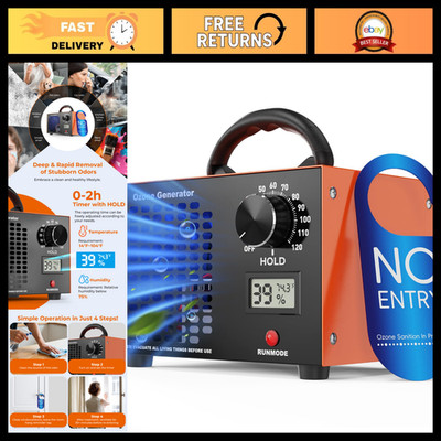 High-Power Ozone Generator 160,000mg/H - Air Purifier with Timer & Display for L