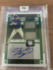 MIKE PIAZZA 2024 PANINI THREE AND TWO HOF DUAL SWATCHES EMERALD AUTO 1/5 PADRES