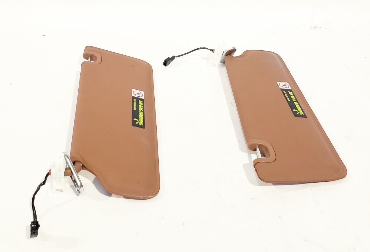 2007 Bentley Continental GTC OEM Pair Sun Visors Saddle Brown Leather 3w0857585d