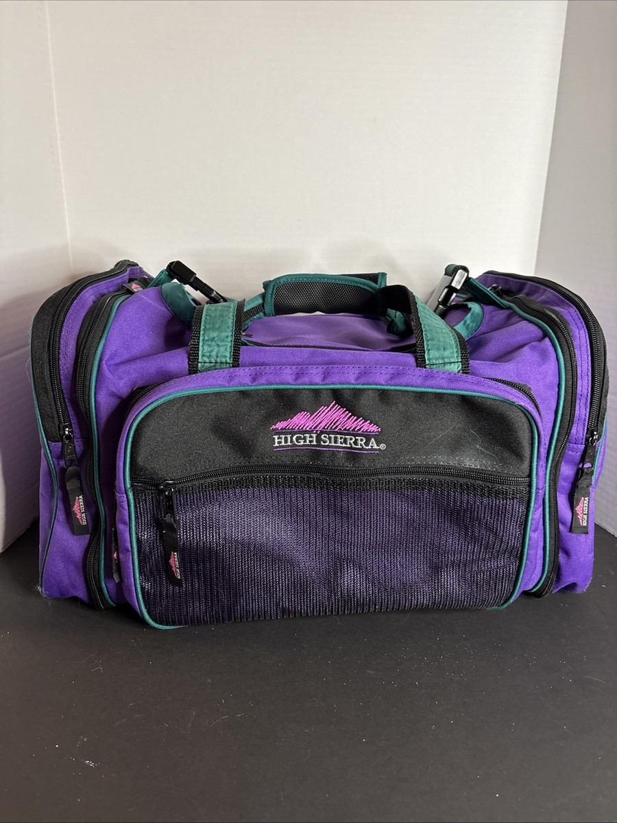 Vintage 90s High Sierra Duffle Bag Turquiose Purple No Shoulder