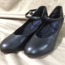 Capezio 550 Jr Footlight Leather Character Dance Shoes Black Women  s Size 5M NEW