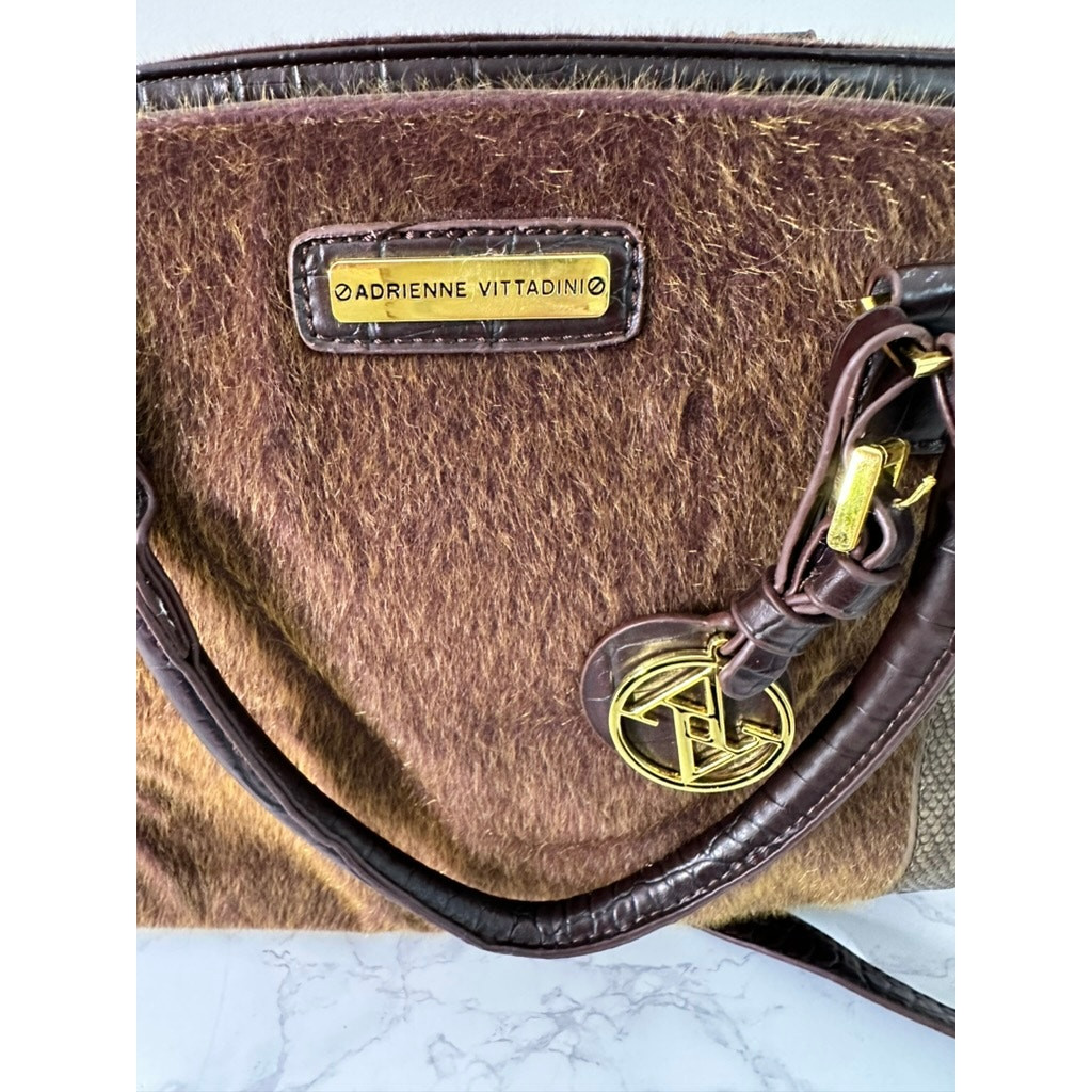 PONY Borsa a tracolla ADRIENNE VITTADINI pelle capelli di cavallo tracolla tracolla marrone