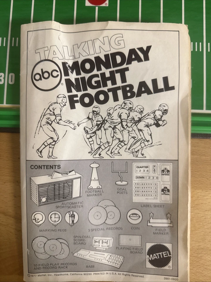1977 Mattel ABC Talking Monday Night Football - Sportscaster WORKS - READ - Image 2 of 4