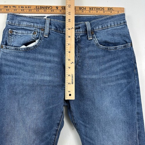 Jeans Levi’s 512 Big E Premium Usados en Excelente Condición Para Hombres 32x34 Azul Ajustado Denim Cónico Elástico - Imagen 3 de 13