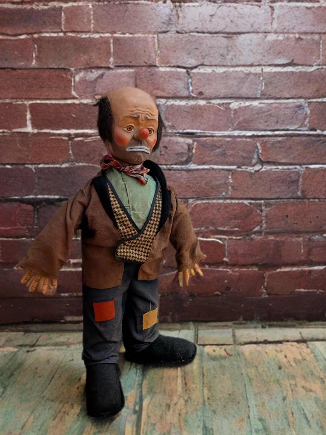 Vintage 1950s Baby Barry’s Emmett Kelly “Weary Willie The Clown” Hobo Doll 19"