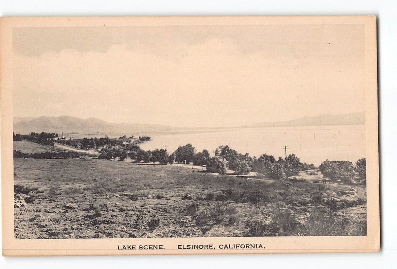 Elsinore California CA Postcard 1915-1930 Lake Scene