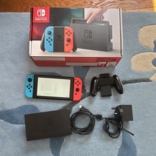 Nintendo Switch Console Neon Red/Blue Bundle Dock Cables PAL 32GB Wi-Fi