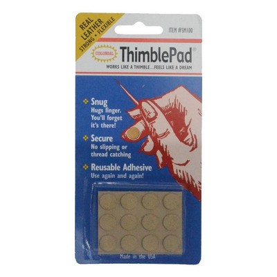 Colonial Needle Thimblepads12/Pkg  12 wiederverwendbare, selbstklebende Leder...