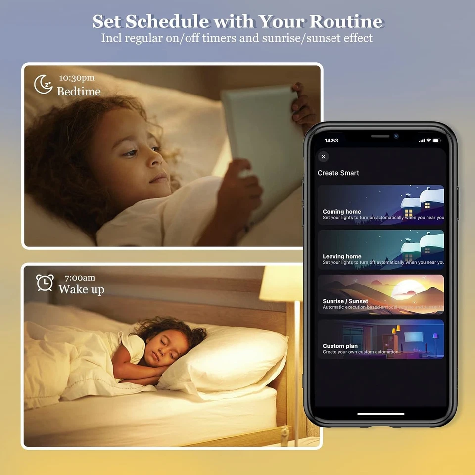 LED RGB Smart Light Bulb A21 15W WiFi Bluetooth E26 Alexa & Google Home 8-Pack - Image 4 of 4