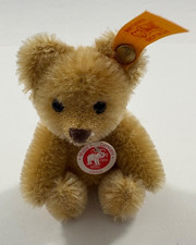 VINTAGE MINIATURE STEIFF JOINTED POSE-ABLE BLONDE TEDDY BEAR 3.25 039348