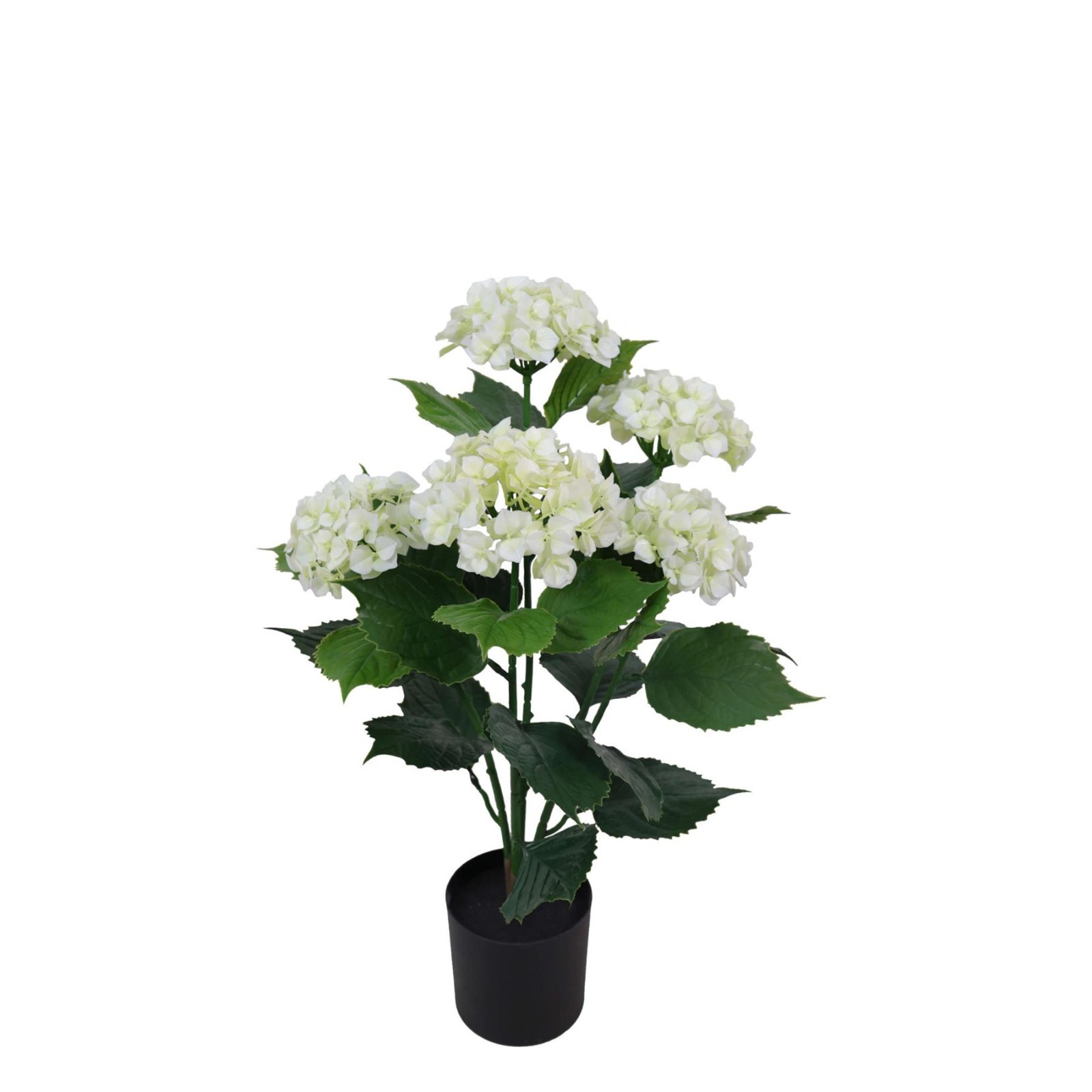 Artificial Hydrangea Bush White Flower Plant In/Outdoor UV Protected 60cm Tall