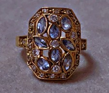 Ancienne bague vermeil argent, bague or sur argent type diamant ring silver t56