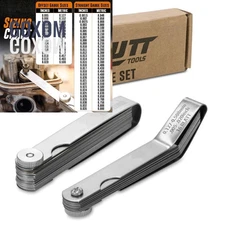 2Pc Straight & Angled Feeler Gauge Set - Inch & Metric for Valves, Filler Gauge