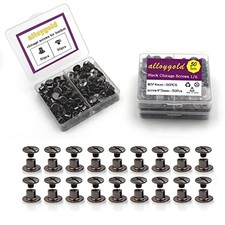 50 Sets M5 4 Gun Black Chicago Screws Leather Rivets DIY