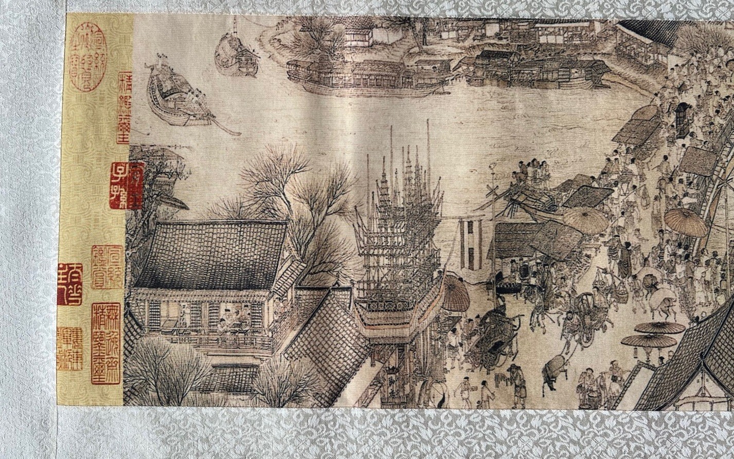 Hanging Silk Scroll “Along the River During the Qingming Festival” Original Box