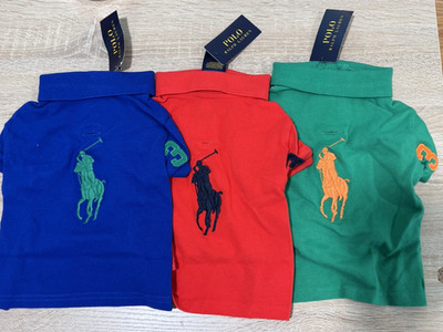 NWT Ralph Lauren Dog wear Polo T-Shirt Size Medium- Blue/ Red/ Green $45
