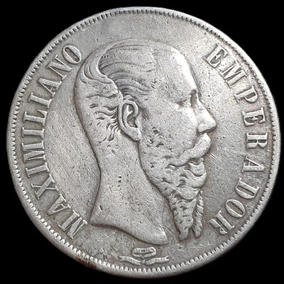 Mexico Empire of Maximilian 1 Peso Maximiliano 1866 Mo VF